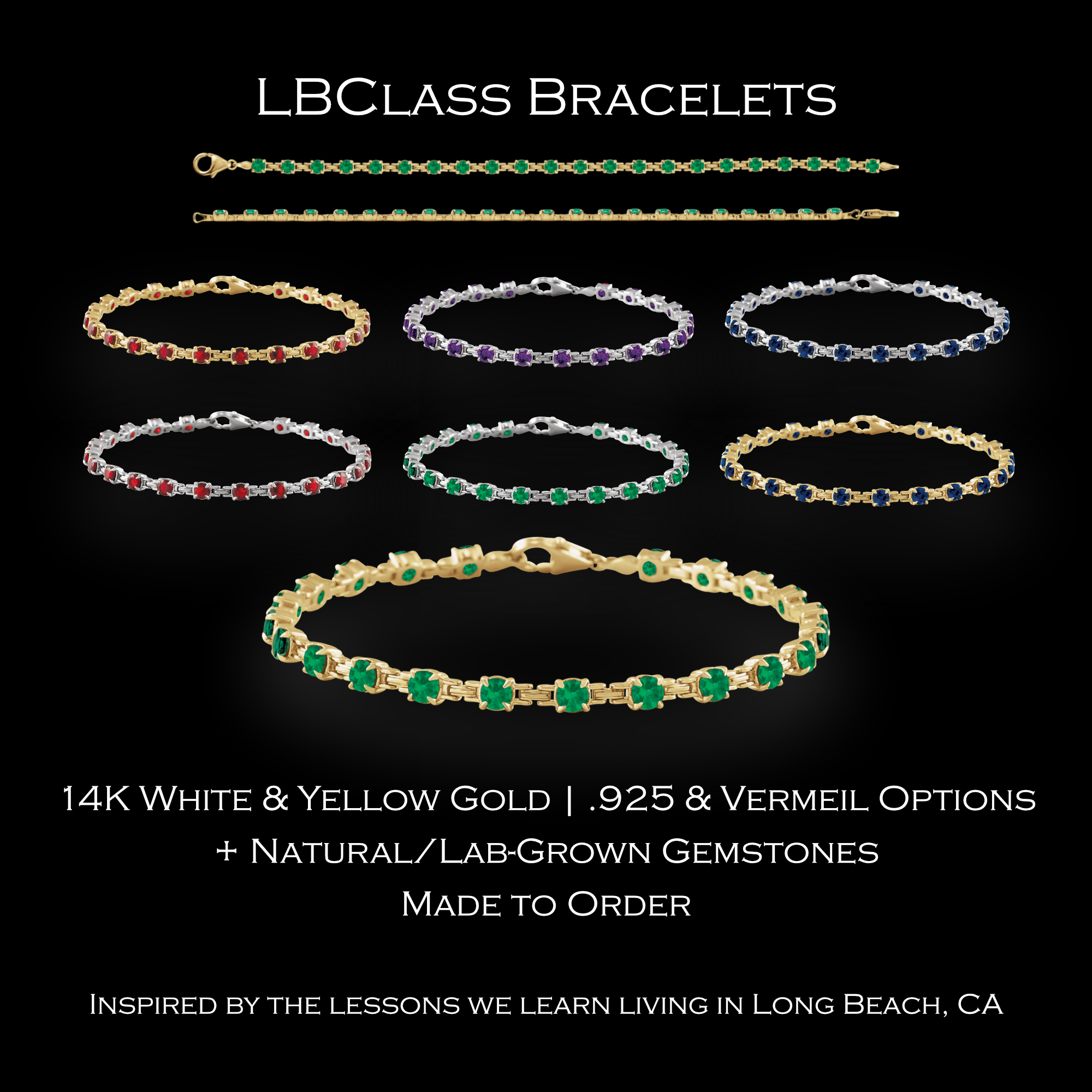 Ad showcasing all the LBClass Bracelets